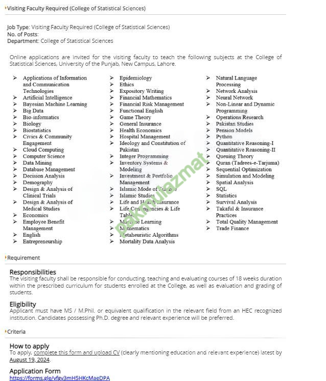 University of Punjab Jobs